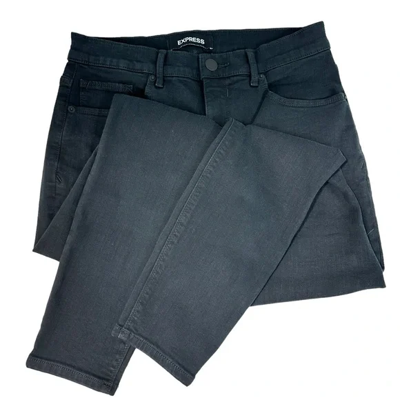 EXPRESS Perfect Curves Black High Rise Denim Legging JEANS Sz 8R Stretch… - Picture 2 of 12